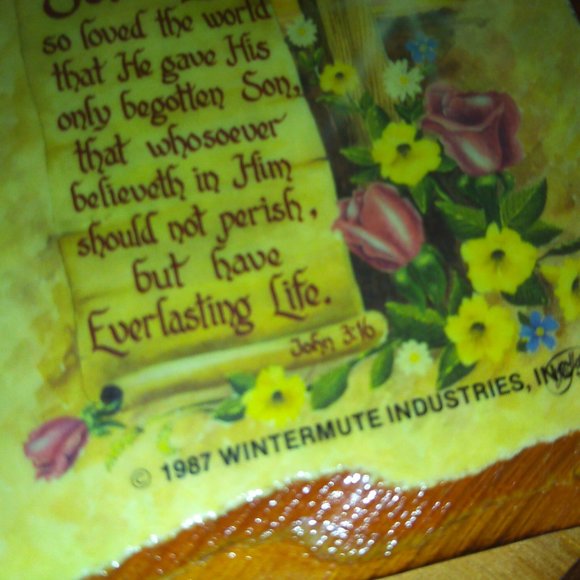 Vtg 1987 Wintermute 4 pc découpage Faith wall hangings Lord's Prayer Psalm 23 - Picture 5 of 12